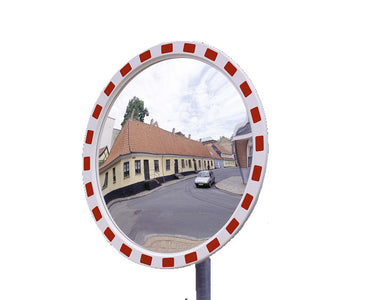 Traffic Mirror - Round - Red/White frame