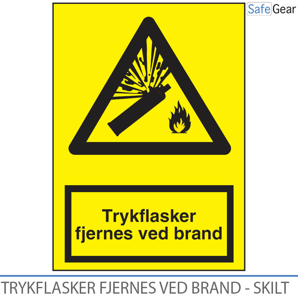 Panneau Retirer les bouteilles sous pression en cas d’incendie - 297 mm x 210 mm - Vinyle autocollant