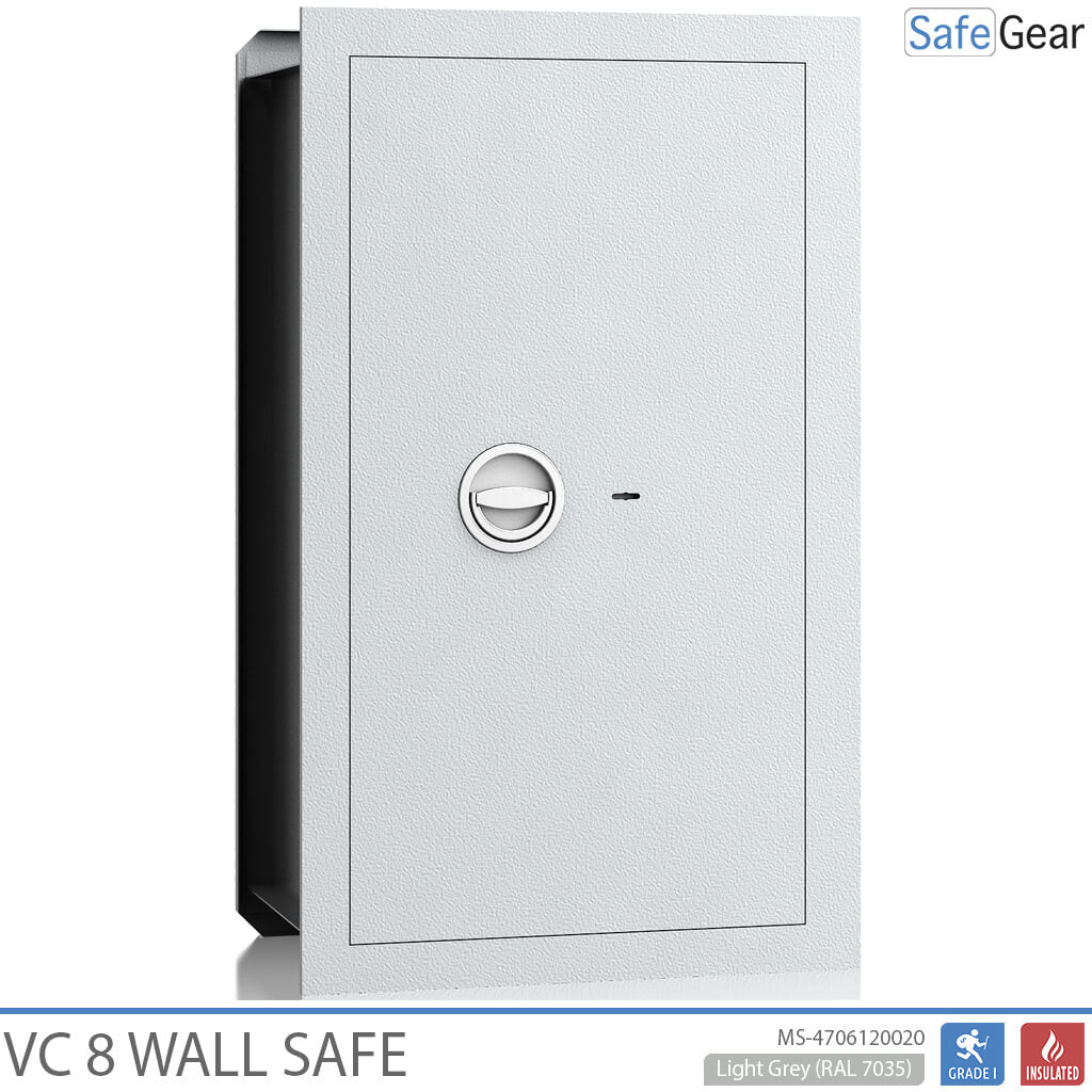 VC 8 Conteneurs de protection (59 L) - Test de résistance au cambriolage de niveau 1 - Gris clair - Serrure à clé
