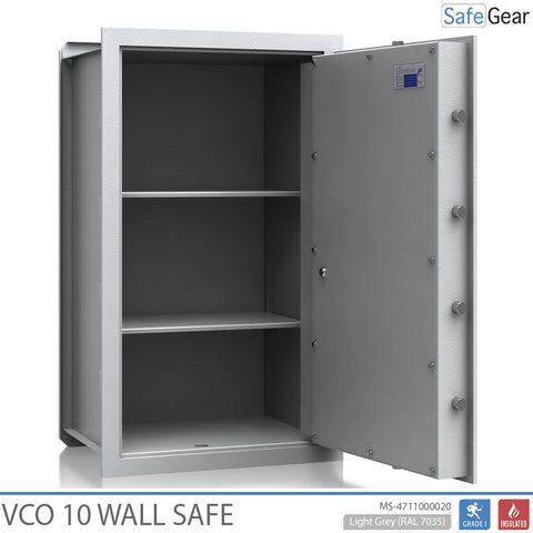 VCO 10 Wall Safe (139 L) - Burglary test Grade 1 - Light grey - Key lock