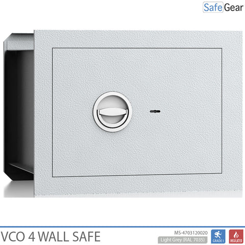 VCO 4 Einbausafes (32 L) - Einbruchschutz Klasse 1 - Hellgrau - Schlüsselschloss