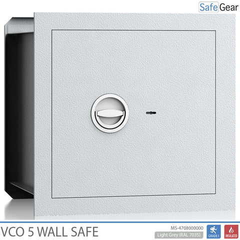 VCO 5 Einbausafes (43 L) - Einbruchschutz Klasse 1 - Hellgrau - Schlüsselschloss