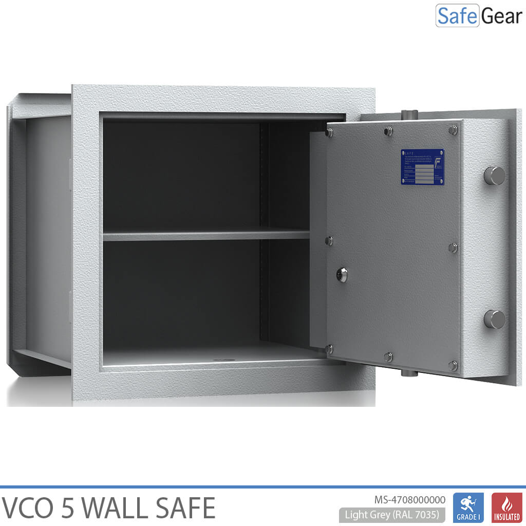 VCO 5 Coffres de sécurité (43 L) - Test de résistance au cambriolage de niveau 1 - Gris délavé - Serrure à code