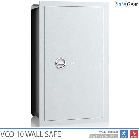 VCO 10 Wall Safe (139 L) - Burglary test Grade 1 - Light grey - Key lock