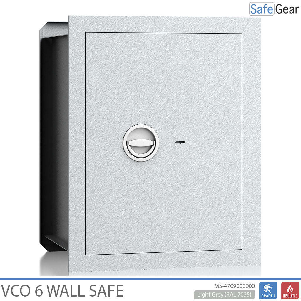 VCO 6 Caisse de rangement anti-intrusion (61 L) - Test de résistance au cambriolage de niveau 1 - Gris délavé - Serrure à clé