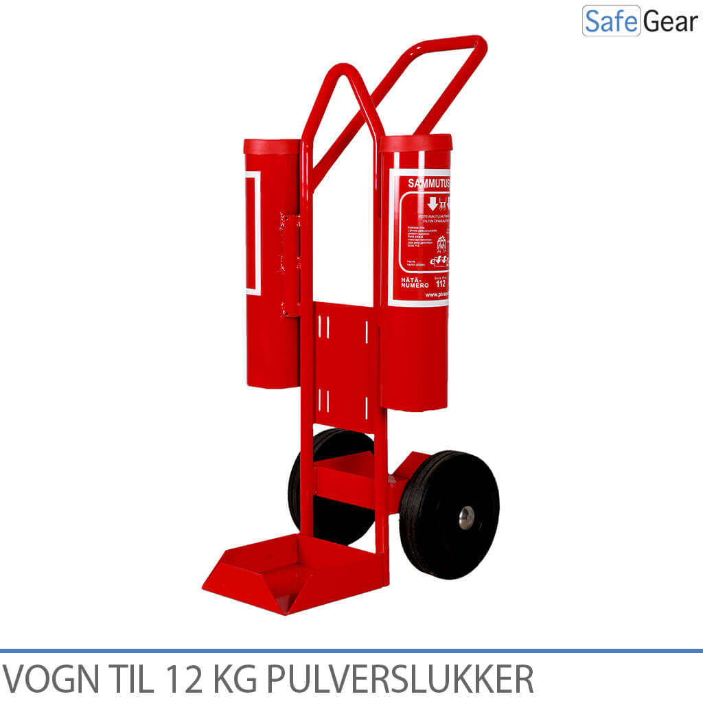 Kar voor twee Brandblussers (12 kg) en Branddeken / oogspoelfles